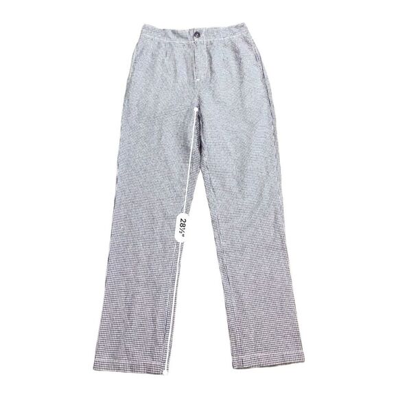 Free People NWT Kate Plaid Straight Leg Navy Size XS - Picture 6 of 13